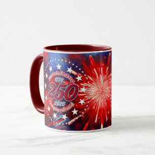 Amerikas Geburtstags-Semiquin-Grafischer Feuerwerk Tasse