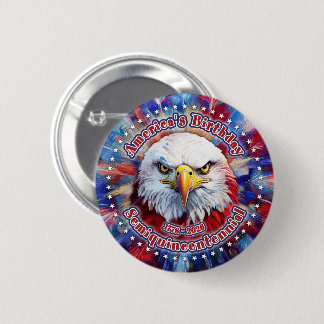 Amerikas Geburtstags-Semiquin-Rot-Adler-Feuerwerk Button