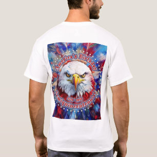 Amerikas Geburtstags-Semiquin-Rot-Adler-Feuerwerk T-Shirt