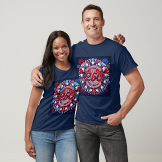 Amerikas Geburtstags-Semiquin-RWB-Grafische Feuerw T-Shirt