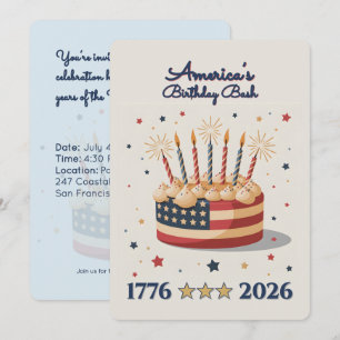 Amerikas Geburtstagsfeier 1776-2026 Einladung