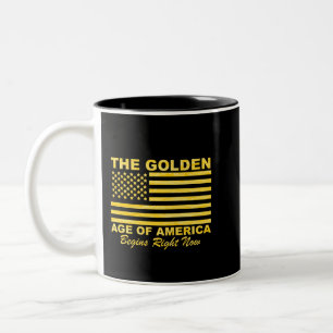 Amerikas goldenes Zeitalter beginnt das goldene Ze Zweifarbige Tasse