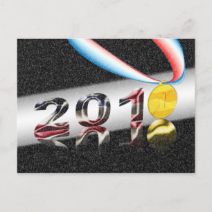 Amerikas Goldmedaille Postkarte