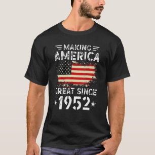 Amerikas Großartigkeit seit 1952 USA Flag Retro Bi T-Shirt