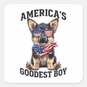 Amerikas Gütigster Schäferhund Quadratischer Aufkleber