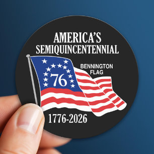 Amerikas Halb-Quinquasquicentennial 1776-2026 USA Runder Aufkleber