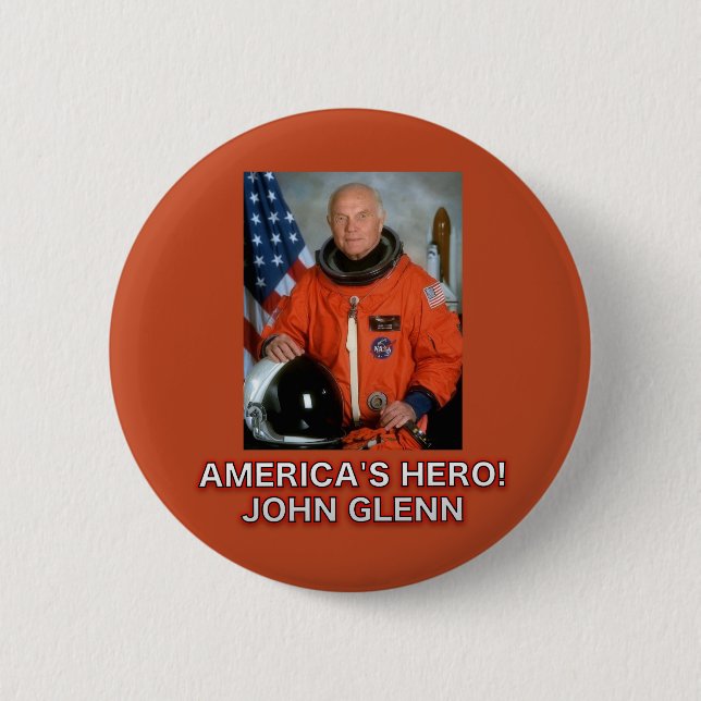 Amerikas Held-John Glenn-Knopf Button (Vorderseite)
