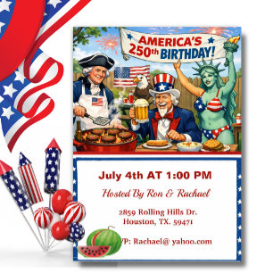 Amerikas Helden feiern Amerikas 250. Grillfest Einladung