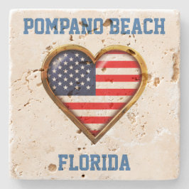 Amerikas Herz ist auf Ihre Stadt und Ihren Staat z Steinuntersetzer