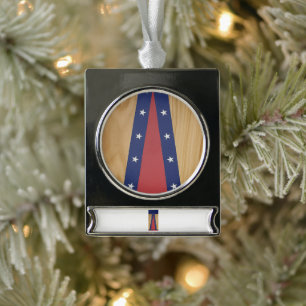 Amerikas Inspirierte Kunst   Fahnen, Jerseys und 4 Banner-Ornament Silber