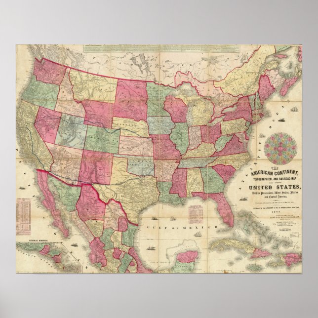 Amerikas Kontinent - Vereinigte Staaten Poster (Vorne)