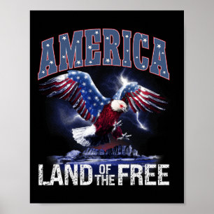 Amerikas Land der 4. Juli Unabhängigkeit Poster