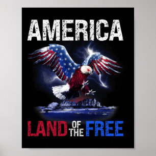 Amerikas Land der 4. Juli Unabhängigkeit Poster