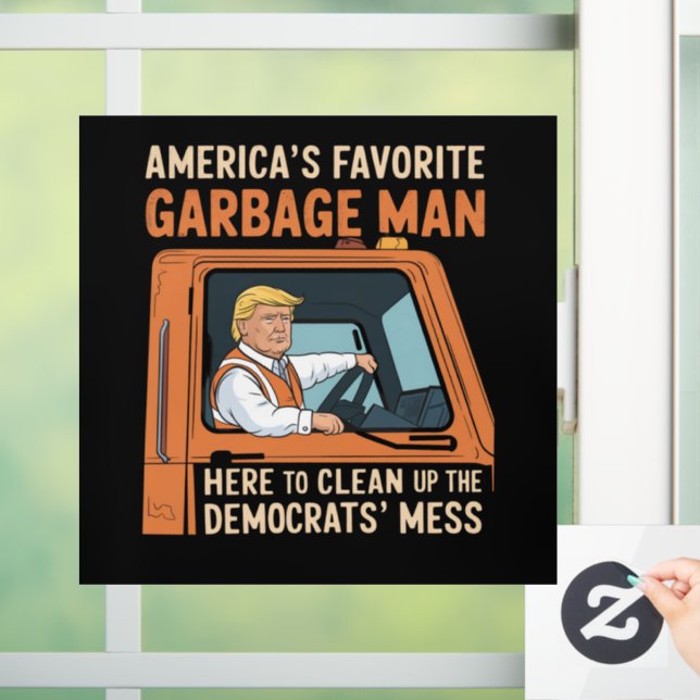 Amerikas Lieblingsgarbage Man Trump 45 47 USA Fensteraufkleber (Zuhause)