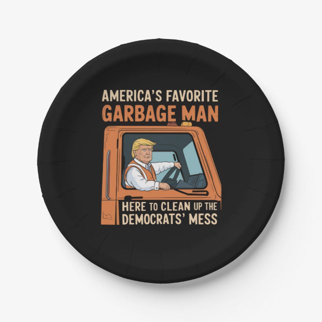 Amerikas Lieblingsgarbage Man Trump 45 47 USA Pappteller (Vorderseite)