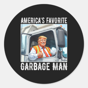Amerikas Lieblingsgarbage-Mann Trump in Müll Runder Aufkleber
