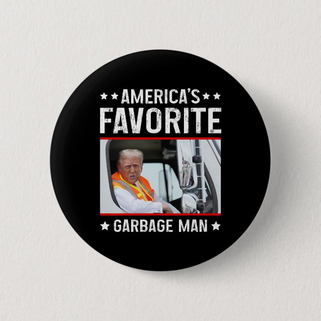 Amerikas Lieblingsgarge Man Funny Trump Garge Tru Button (Vorderseite)