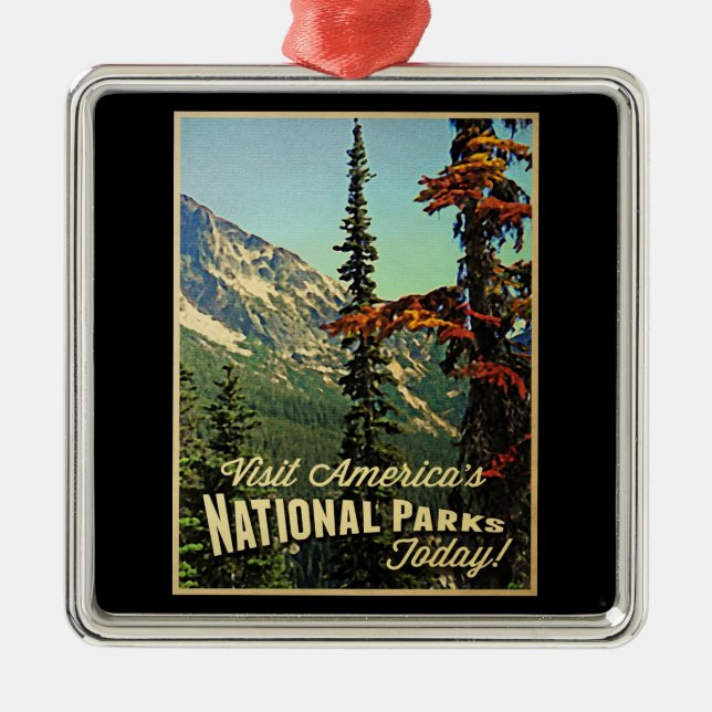 Amerikas Nationalparks Ornament Aus Metall (Vorne)