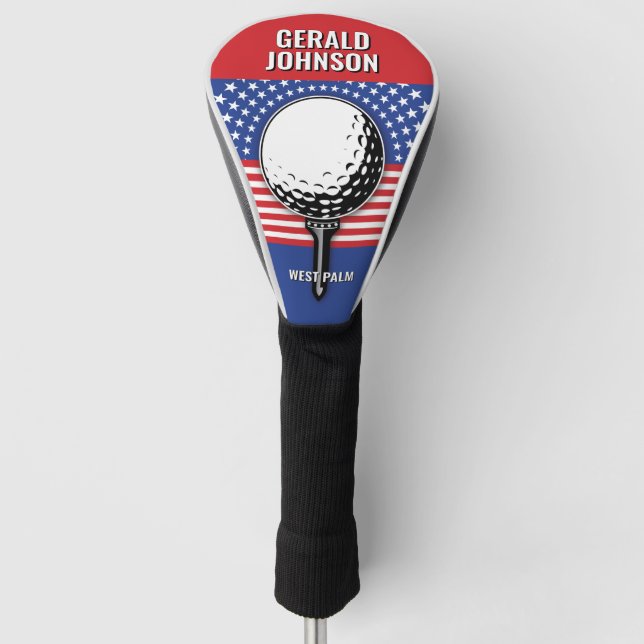 Amerikas Patriotisches Golfdesign Golf Headcover (Vorderseite)