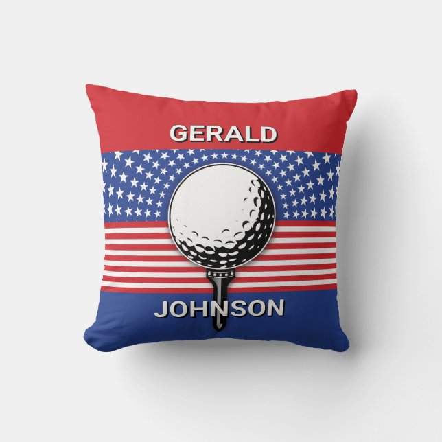 Amerikas Patriotisches Golfdesign Kissen (Vorderseite)