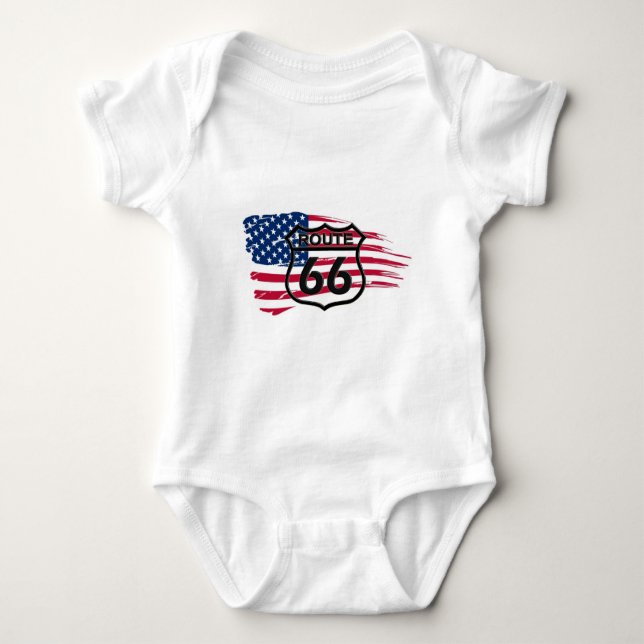 Amerikas Route 66 Baby Strampler (Vorderseite)