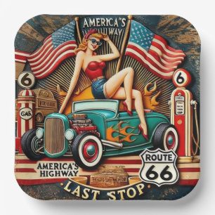 Amerikas Route 66 Pappteller