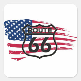 Amerikas Route 66 Quadratischer Aufkleber