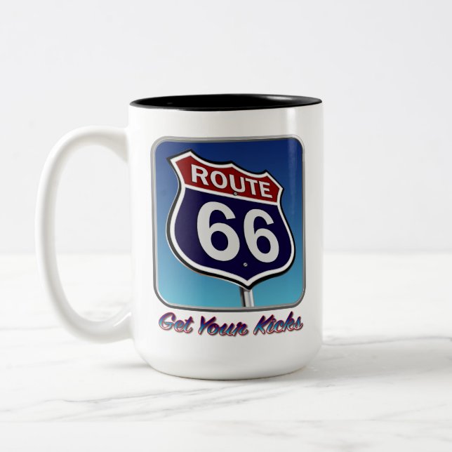 Amerikas Route 66 Zweifarbige Tasse (Links)