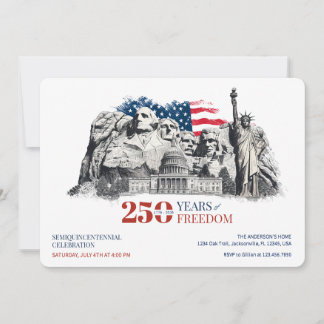 Amerikas Semiquincentennial 250 Jahre Freiheit Einladung