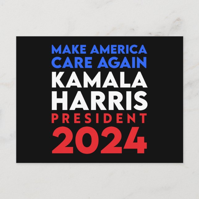 Amerikas Sorge um Harris Präsident 2024 Postkarte (Vorderseite)