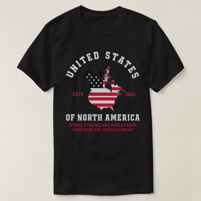 Amerikas Traum: 2025 Sterne, Streifen und Ahornsir T-Shirt (Design vorne)