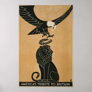 Amerikas Tribut an Großbritannien im Ersten Weltkr Poster