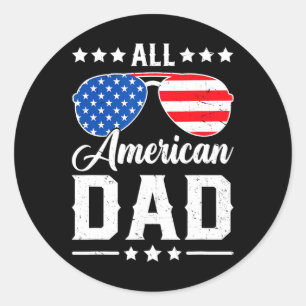 Amerikas Vater 4. Juli Funny Patriotic Usa Match Runder Aufkleber