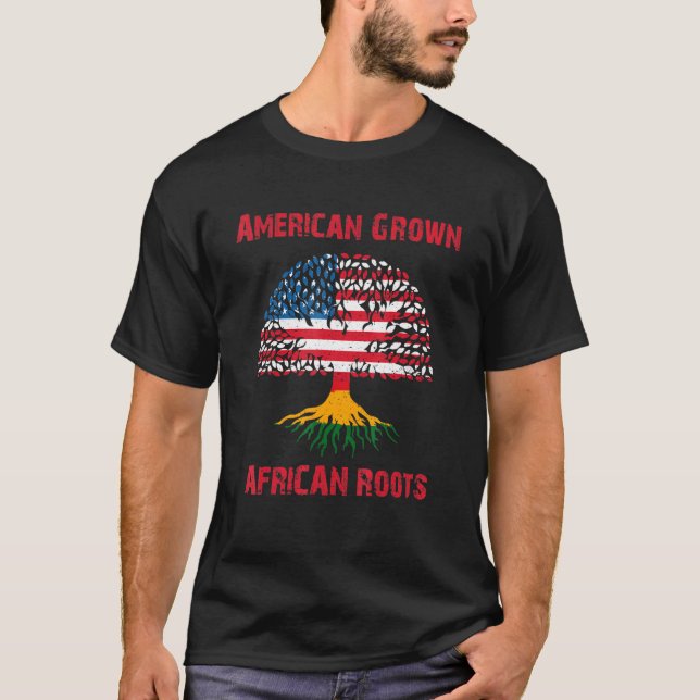 Amerikas Wachstum mit afrikanischen Wurzeln Tree U T-Shirt (Vorderseite)