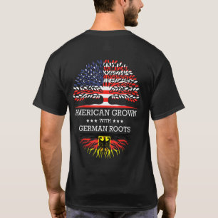 Amerikas Wachstum mit deutscher Wurzel-Flagge der  T-Shirt