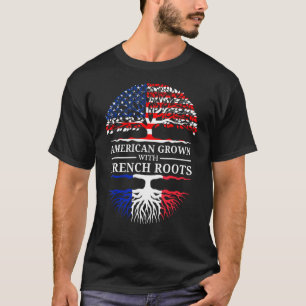 Amerikas Wachstum mit Frankreich Roots USA Flag Tr T-Shirt