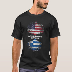 Amerikas Wachstum mit griechischen Wurzeln US-Flag T-Shirt