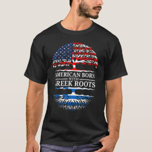 Amerikas Wachstum mit griechischen Wurzeln US-Flag T-Shirt