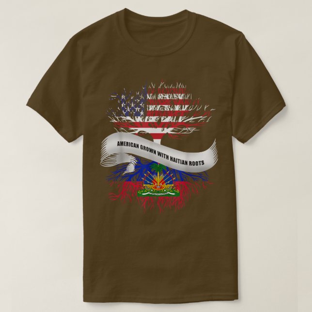 Amerikas Wachstum mit haitianischem Roots-Haiti-T- T-Shirt (Design vorne)
