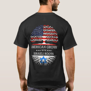 Amerikas Wachstum mit israelischer Wurzel-Flagge d T-Shirt