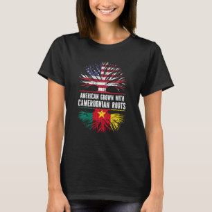 Amerikas Wachstum mit kamerunischen Roots-USA-Flag T-Shirt