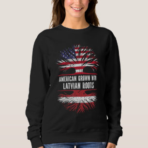 Amerikas Wachstum mit lettischen Wurzeln US-Flagge Sweatshirt