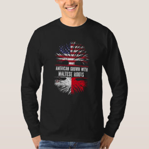 Amerikas Wachstum mit maltesischen Wurzeln US-Flag T-Shirt