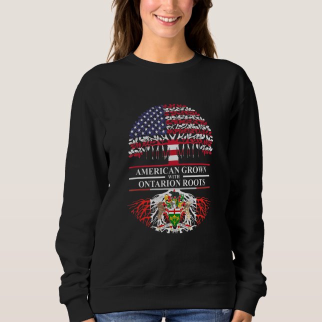 Amerikas Wachstum mit Ontarion Roots Amerika Kanad Sweatshirt (Vorderseite)
