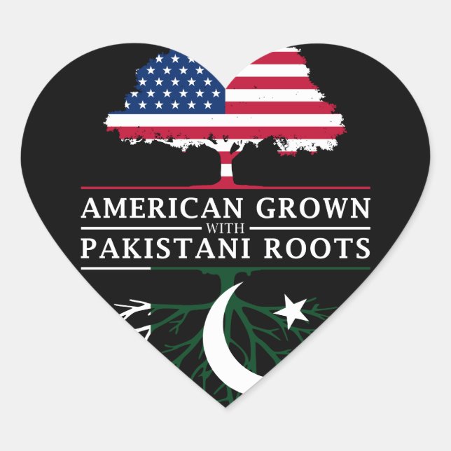 Amerikas Wachstum mit pakistanischen Wurzeln in Pa Herz-Aufkleber (Vorderseite)