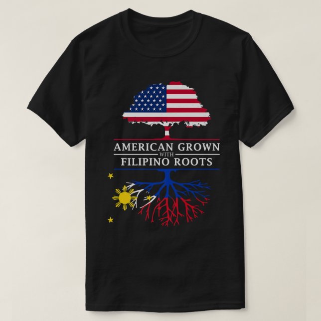 Amerikas Wachstum mit Philippinen Philippinen T-Shirt (Design vorne)