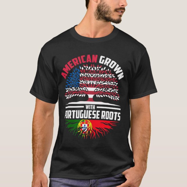 Amerikas Wachstum mit portugiesischer Roots-Portug T-Shirt (Vorderseite)