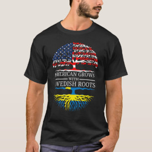 Amerikas Wachstum mit schwedischer Roots US-Flagge T-Shirt