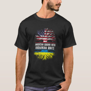 Amerikas Wachstum mit ukrainischen Roots USA Flag  T-Shirt