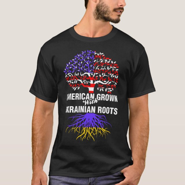 Amerikas Wachstum mit ukrainischen Wurzeln T-Shirt (Vorderseite)